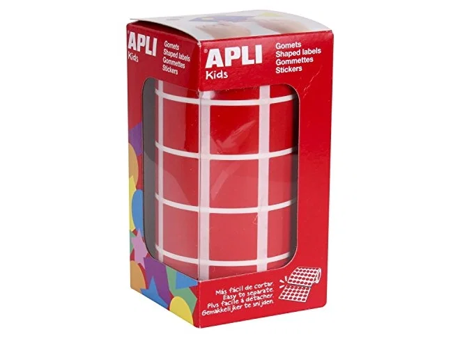 Apli Gomets Cuadrados Rojos de 20 x 20 mm - 1.770 Unidades