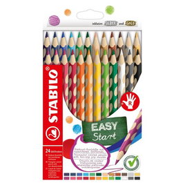 Lapices De Colores Stabilo Easy Colors Para Diestro Estuche De 24 Con Afilalapiz (Set de 3)