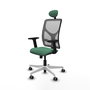 PIQUERAS Y CRESPO Silla de oficina Motilla con mecanismo Sincro, Verde esmeralda y Gris