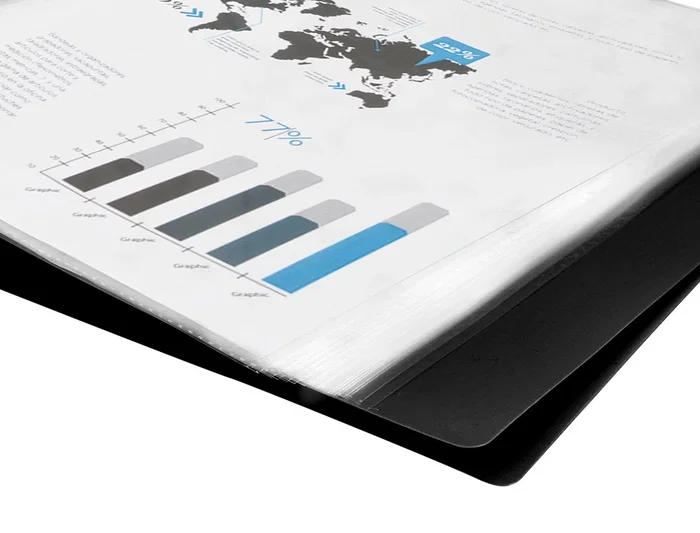 Liderpapel Carpeta Escaparate Polipropileno DIN A3 Negro Opaco con 40 Fundas