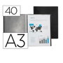 Liderpapel Carpeta de escaparate con 40 fundas DIN A3 Negro opaco