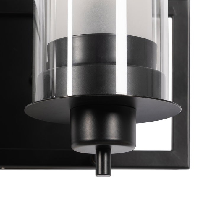 Aplique Pared Negro Metal / Cristal 36 X 17 X 21 cm