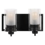 Ixia Aplique de Pared Negro Metal y Cristal 36 x 17 x 21 cm