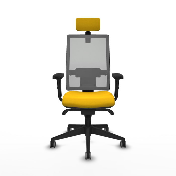 PIQUERAS Y CRESPO Silla de oficina Horna con mecanismo Sincro, Amarillo y Gris PIQUERAS Y CRESPO Silla de oficina Horna con mecanismo Sincro, Amarillo y Gris
