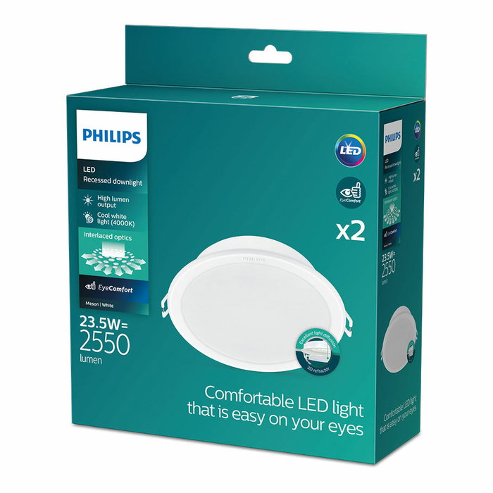 Philips Downlight LED empotrable modelo Meson blanco, pack de 2 unidades Philips Downlight LED empotrable modelo Meson blanco, pack de 2 unidades