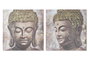 DKD Home Decor Cuadro Lienzo MDF Buda Surtido de 2 Piezas 100x100x3 cm