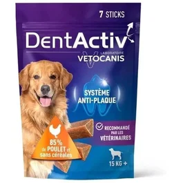 Vetocanis DentActiv 7 Barritas de Higiene Bucal con Pollo para Perros de 15 kg o más