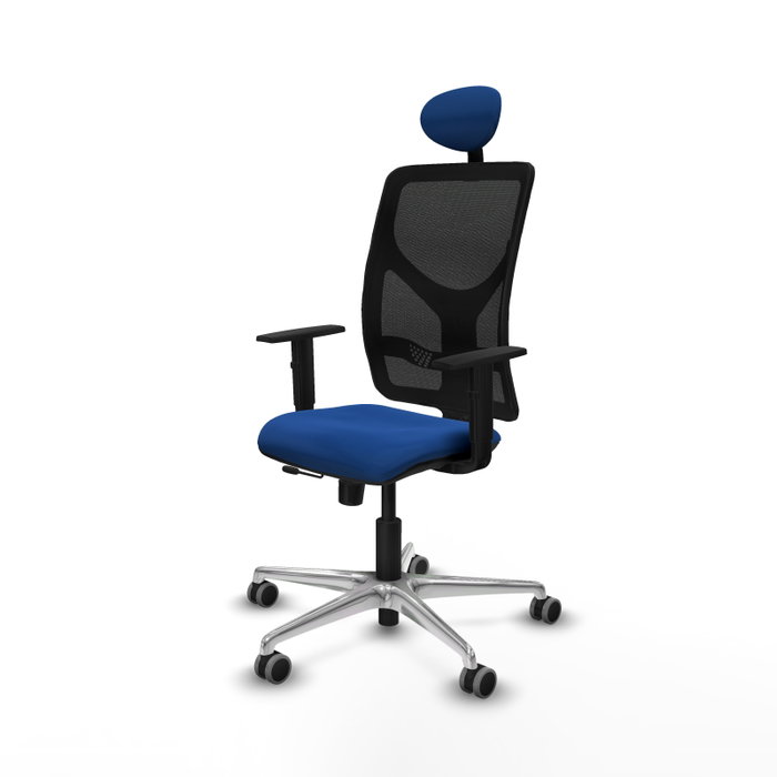 PIQUERAS Y CRESPO Silla de oficina Motilla Azul y Negro con mecanismo Sincro/Traslack