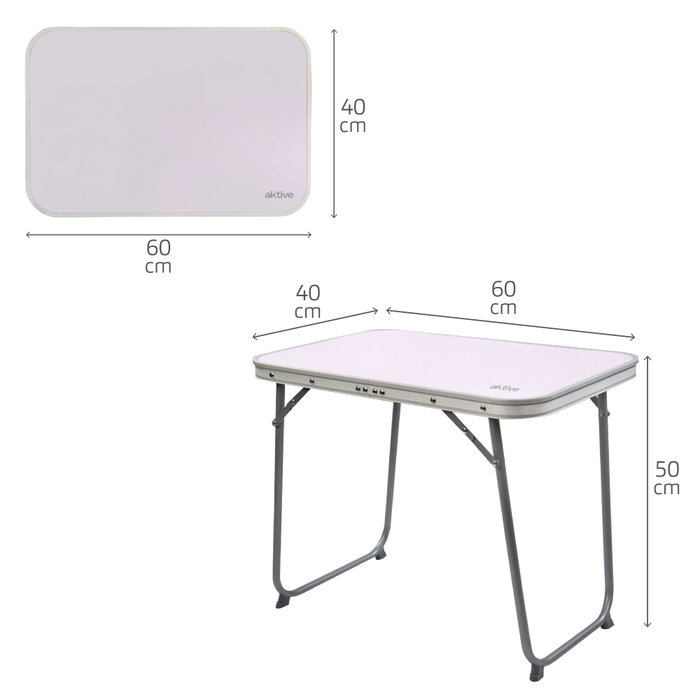 Aktive Mesa plegable de acero para camping, malva