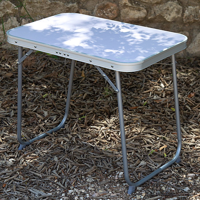 Aktive Mesa plegable de acero para camping, malva