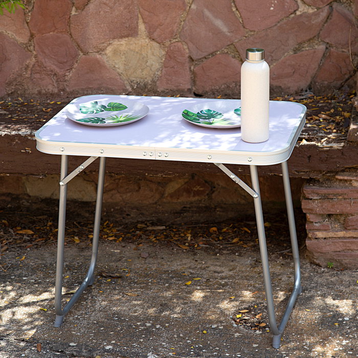 Aktive Mesa plegable de acero para camping, malva