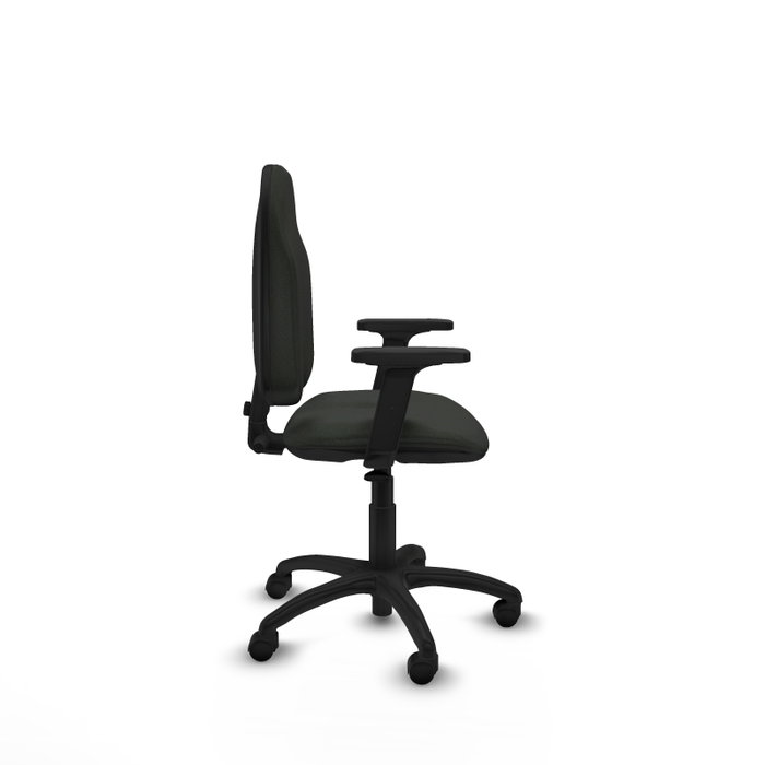 PIQUERAS Y CRESPO Silla de oficina Algarra con mecanismo de contacto permanente, brazos 2D y tela negra PIQUERAS Y CRESPO Silla de oficina Algarra con mecanismo de contacto permanente, brazos 2D y tela negra