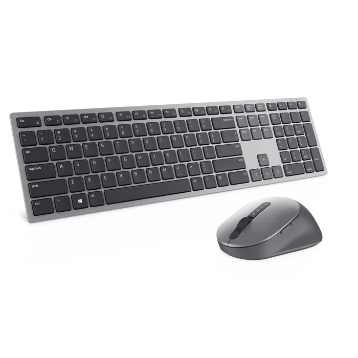 Dell Pro Plus KM7321W Kit de teclado y ratón inalámbrico Bluetooth y RF 2.4 GHz, Gris titanio, QWERTY español