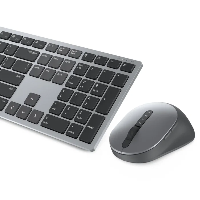 Dell Pro Plus KM7321W Kit de teclado y ratón inalámbrico Bluetooth y RF 2.4 GHz, Gris titanio, QWERTY español