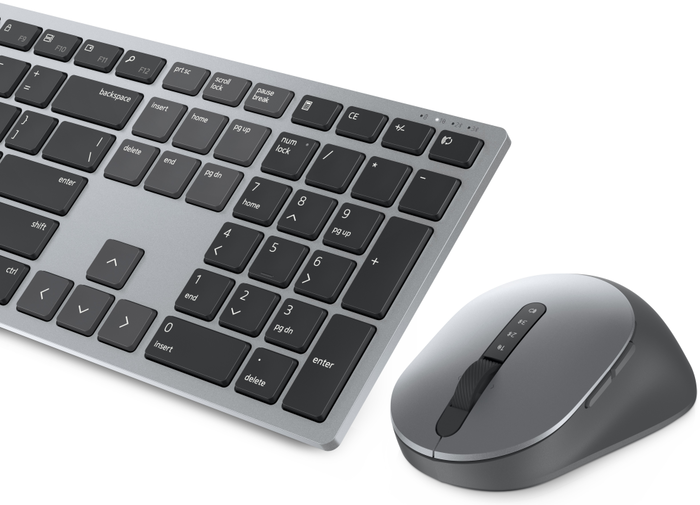 Dell KM7321W Juego de Teclado y Ratón Inalámbrico 2.4 GHz Bluetooth 5.0 QWERTY Español Gris Titanio
