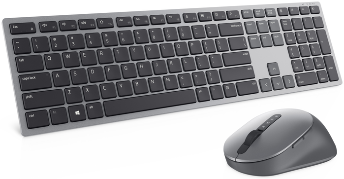 Dell KM7321W Juego de Teclado y Ratón Inalámbrico 2.4 GHz Bluetooth 5.0 QWERTY Español Gris Titanio
