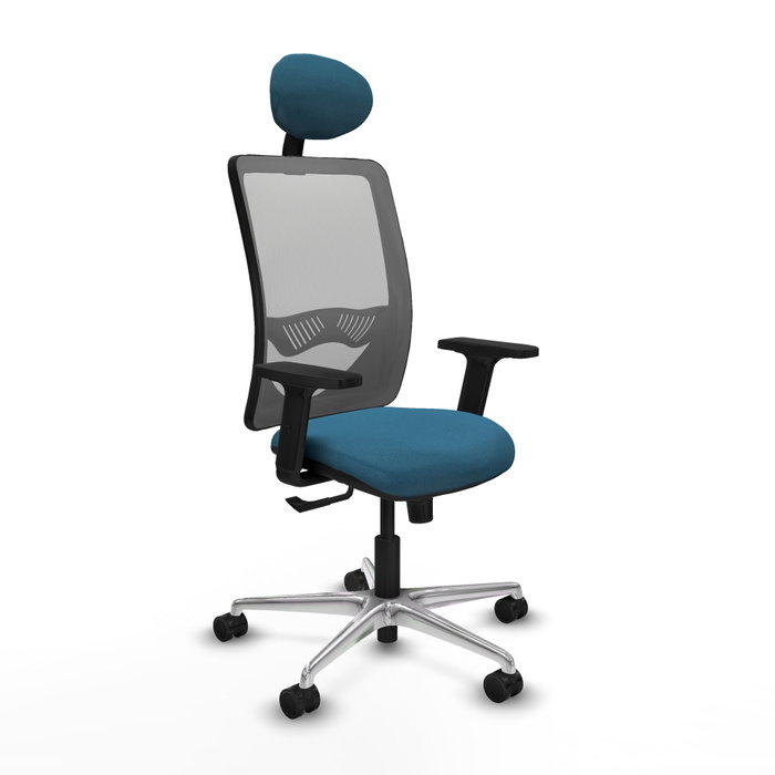 PIQUERAS Y CRESPO Silla de oficina Zulema con mecanismo Sincro, Tela Verde petróleo y Malla Gris PIQUERAS Y CRESPO Silla de oficina Zulema con mecanismo Sincro, Tela Verde petróleo y Malla Gris