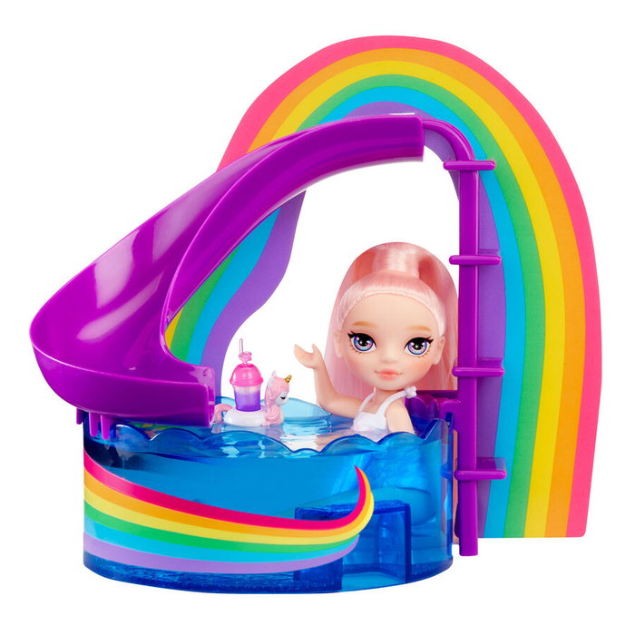 MGA Rainbow High Playset Pool Day con Muñeca Blush y Accesorios