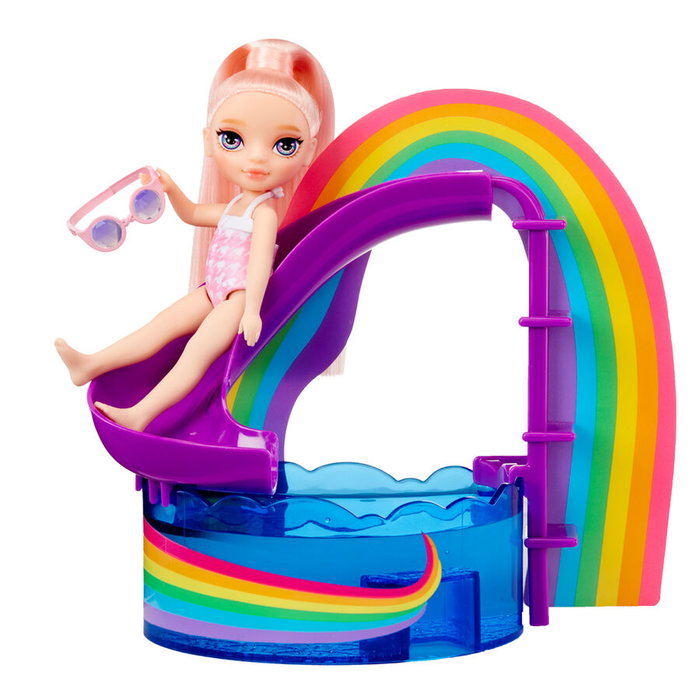 MGA Rainbow High Playset Pool Day con Muñeca Blush y Accesorios