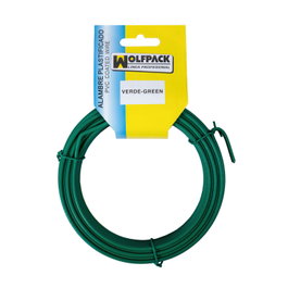 WOLFPACK LINEA PROFESIONAL Alambre Plastificado Verde Nº 16 / 2.7 mm - Rollo 20 Metros