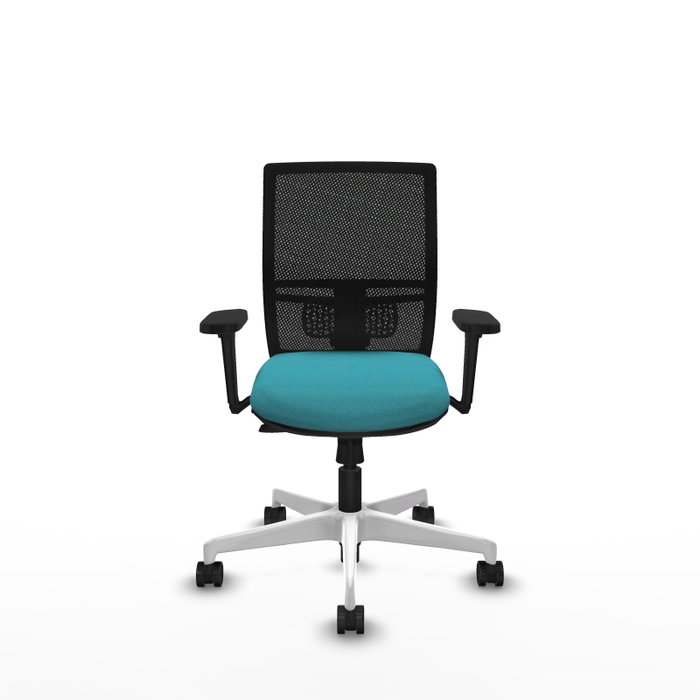 PIQUERAS Y CRESPO Silla de oficina Yunquera con mecanismo Sincro/Traslack, Turquesa y Negro