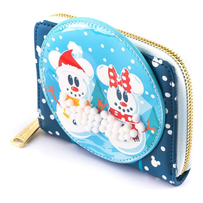 Loungefly Disney Snowman Mickey Minnie Snow Globe Monedero Loungefly Disney Snowman Mickey Minnie Snow Globe Monedero