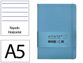 Antartik Cuaderno A5 Tapa Dura Hojas Rayas Azul Claro 100 Hojas 80 Gr FSC