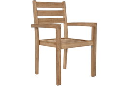 DKD Home Decor Silla de Teca Apilable Marrón Natural