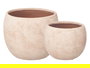 Ibergarden Set 2 Macetas Rugosa Beige Cerámica 19 x 25 cm (Set de 2)