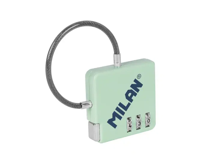 Milan Candado de Combinación 430 con 3 Dígitos para Mochila, Maleta y Equipaje, Verde, Inspirado en las Gomas de Borrar Originales desde 1918, 6.5 x 6.8 x 0.9 cm Milan Candado de Combinación 430 con 3 Dígitos para Mochila, Maleta y Equipaje, Verde, Inspirado en las Gomas de Borrar Originales desde 1918, 6.5 x 6.8 x 0.9 cm