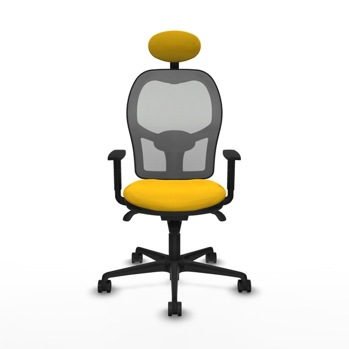 PIQUERAS Y CRESPO Silla de oficina Jorquera con mecanismo Sincro, Amarillo y Gris PIQUERAS Y CRESPO Silla de oficina Jorquera con mecanismo Sincro, Amarillo y Gris