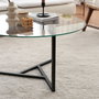 Hanah Home Mesa de Centro S402, Cristal Templado y Metal, 75x75x42 cm