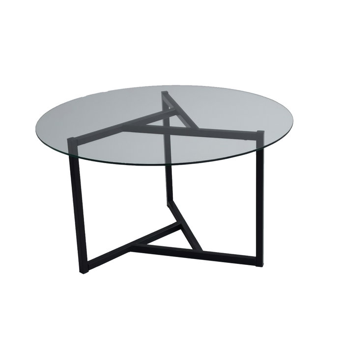 Hanah Home Mesa de Centro S402, Cristal Templado y Metal, 75x75x42 cm