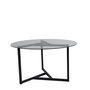 Hanah Home Mesa de Centro S402, Cristal Templado y Metal, 75x75x42 cm