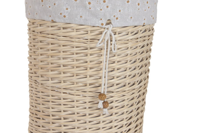 DKD Home Decor Set de 3 Cestas Decorativas Shabby Chic de Mimbre y Poliéster con Flores, Natural DKD Home Decor Set de 3 Cestas Decorativas Shabby Chic de Mimbre y Poliéster con Flores, Natural
