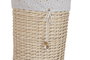 DKD Home Decor Set de 3 Cestas Decorativas Shabby Chic de Mimbre y Poliéster con Flores, Natural