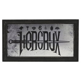WIDDOP & CO Placa de madera Horrocrux Dark Arts Harry Potter, acabado brillante con ganchos para colgar, decoración medieval