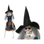 Atosa Muñeca Esqueleto Bruja Halloween con Sombrero Negro y Vestido Multicolor, 47 cm