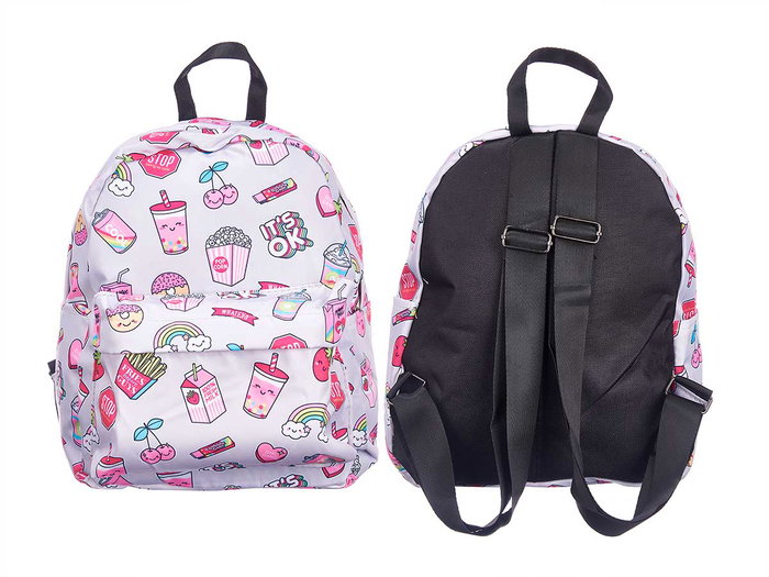 Pincello Mochila Infantil Arcoiris Gris 22x28x12cm (Set de 12)