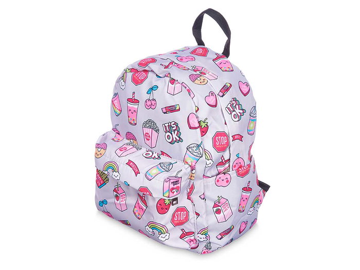 Pincello Mochila Infantil Arcoiris Gris 22x28x12cm (Set de 12)