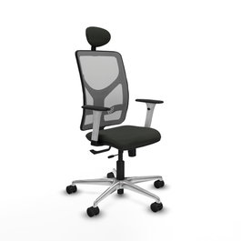 PIQUERAS Y CRESPO Silla de oficina Motilla con mecanismo Sincro/Traslack, Negro y Gris