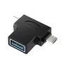 Vention CDIB0 Adaptador USB 3.0 Hembra a USB Tipo-C y Micro USB Macho, Negro
