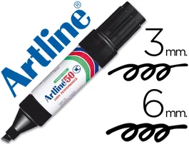 Artline EK-50 Rotulador Permanente Negro Punta Biselada 6 mm