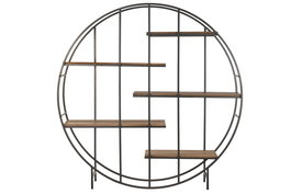 DKD Home Decor Estantería Vintage 5 Estantes 30x170x170 cm Hierro Abeto Marrón Negro