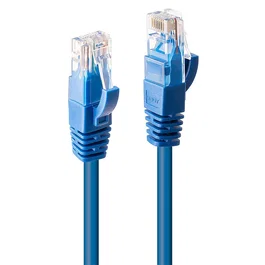 Lindy Cable de Red 48022 10 m Cat6 U/UTP Azul, Conectores RJ-45 Macho Chapados en Oro, 10GBase-T