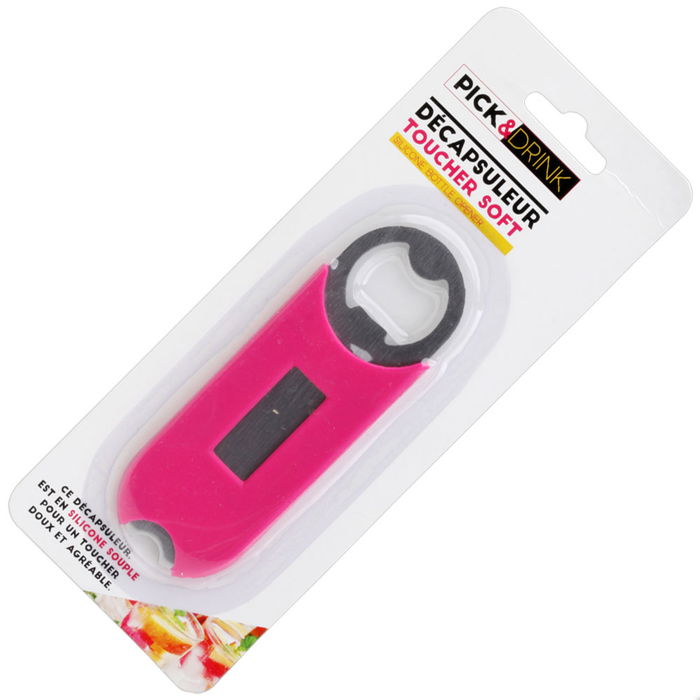 Pick and Drink Abrebotellas de Metal y Silicona 4,2x12,1 cm Colores Surtidos