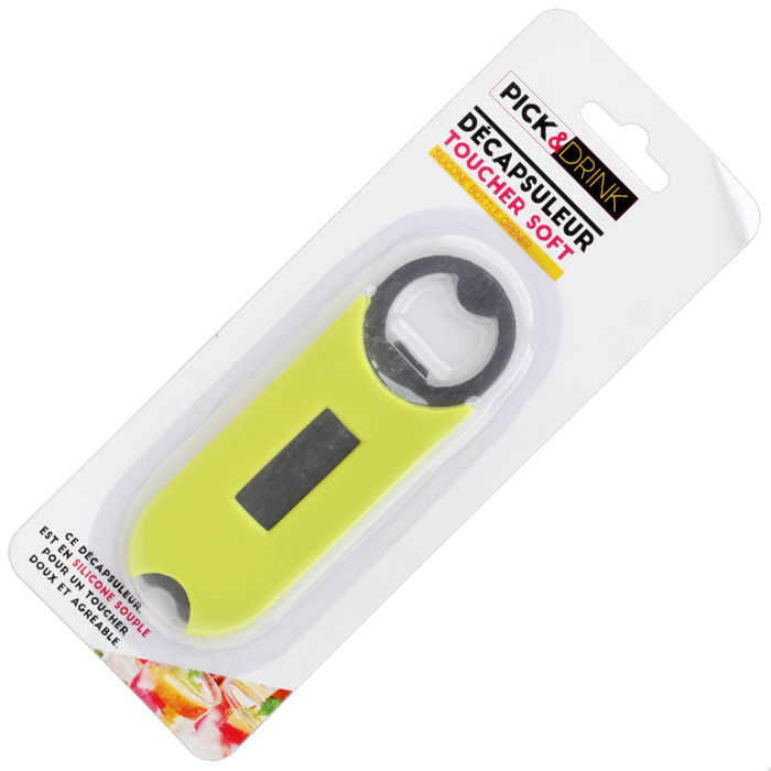 Pick and Drink Abrebotellas de Metal y Silicona 4,2x12,1 cm Colores Surtidos