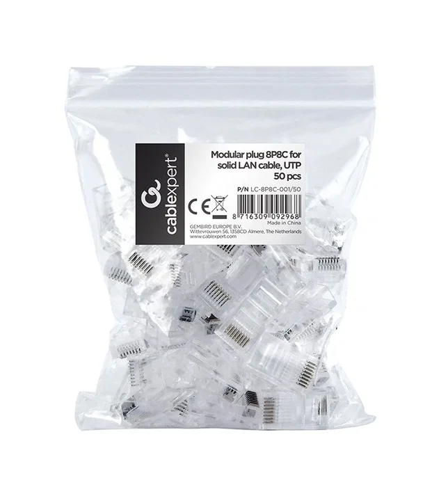 Gembird Conectores RJ-45 Cat.5 UTP Sólidos, Pack de 50 uds Gembird Conectores RJ-45 Cat.5 UTP Sólidos, Pack de 50 uds