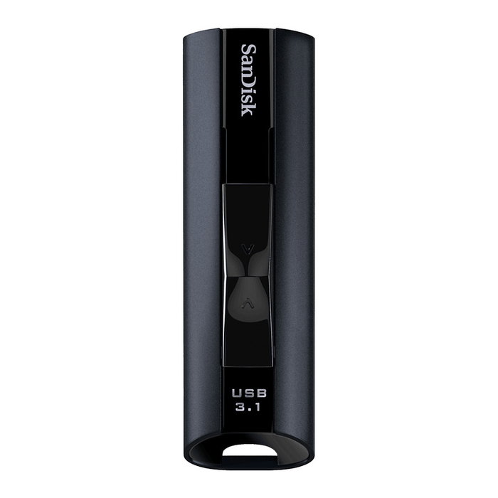 SanDisk Extreme Pro USB 3.2 128GB, Lector USB Tipo A, hasta 420 MB/s, Deslizante y Resistente en Aluminio, Negro