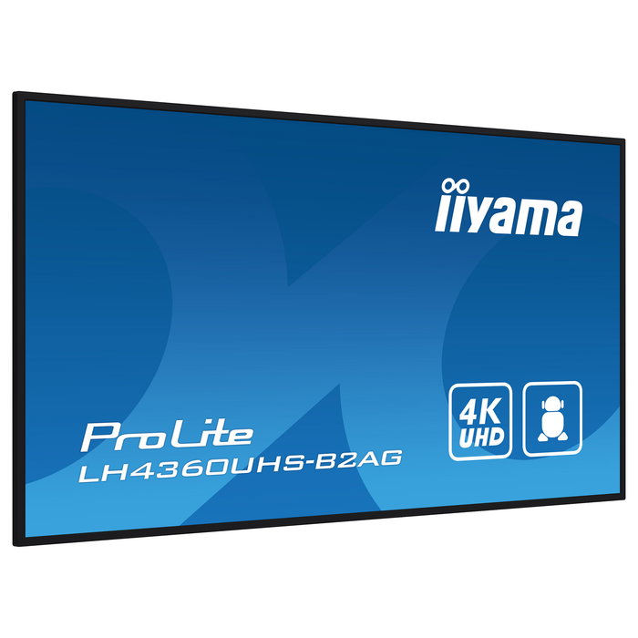 iiyama Monitor 43" UHD VA 3840x2160 500cd/m² Haze 25% para Señalización Digital 24/7